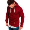Men's Sporty Outdoor Hooded Sweater in Solid Colors, Polyester Blend, Various Sizes and Colors, Three-Dimensional Patch Pocket