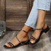 Chic Slip-On Summer Sandals for Women - Black, White, Purple, Khaki - Sizes 36-43 - PU Upper - Rubber Sole - Fashion Comfort Sandals
