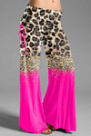 Women's Printed Wide-Leg Casual Trousers in Lightweight Polyester - Adjustable Waist - Fashionable Women's Pants