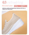 Breathable Mesh Wedge Heels for Women - Casual Platform Style in Black - Elevate Your Look with Comfortable Medium Heels