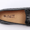 Handcrafted Black Crocodile Leather Men's Casual Shoes - Flat Heel - Sizes 38-44