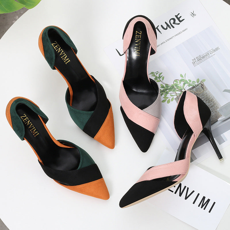Elegant Suede Stiletto Heels with Pointed-Toe Design - Comfortable, Durable, Fashionable Women's Shoes