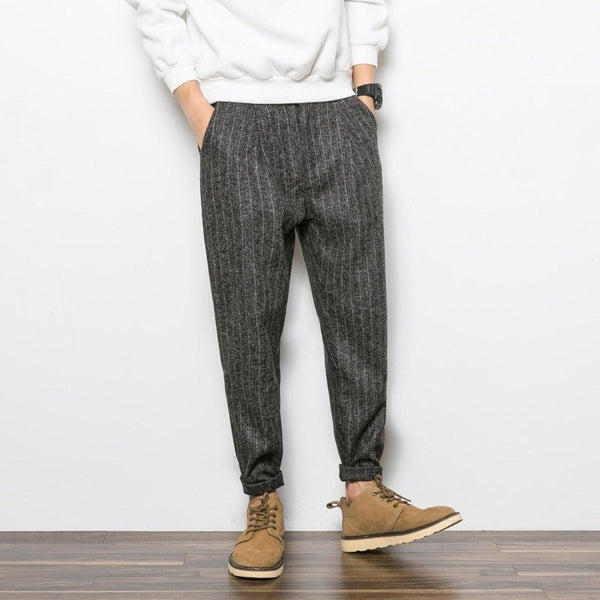 Trendy Striped Cotton Harem Pants for Teens in Urban Style