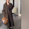 Chic Autumn Trench Coat with Raglan Sleeves and Wide Lapels, Women's Fashion