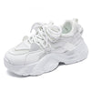 Comfy Height-Boosting White Casual Sneakers for Everyday Wear - Chic versatile footwear with subtle heel boost.