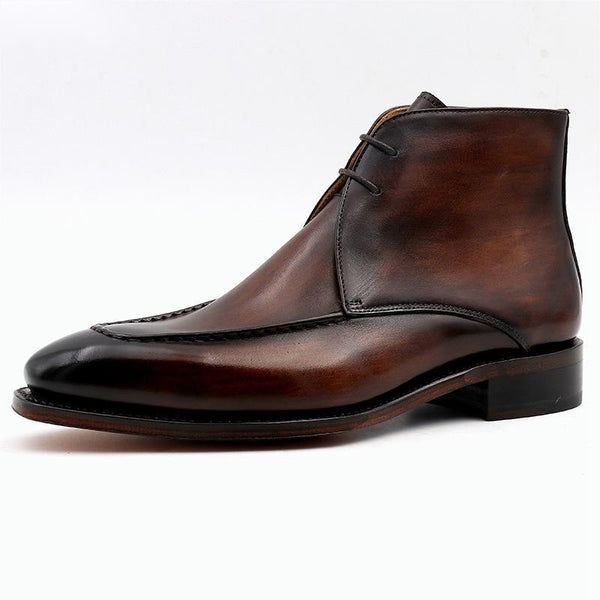 Handcrafted Men's Leather Boots with Cowhide Soles - Stylish, Durable, Comfortable - Custom Colors - Medium Heel - Quality Craftsmanship