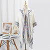 Cashmere-Feel Tassel Scarf - Vintage Style with Dark Pattern, Elegant and Versatile Women's Shawl for Every Season