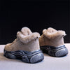 Cozy Winter Thermal Leather Shoes in Black and Khaki - Warm, Plush-Lined Footwear for Women, Ideal for Winter Sports and Leisure. US Sizes 5-7.5.