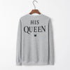 Premium King & Queen Couple Hoodie, Empress Male Empress Colors, English Alphabet Design - Cozy, Trendy Matching Crewneck Pullovers