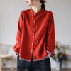 Bohemian Linen Cardigan with Vintage Embroidery in Various Colors