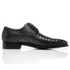 Handcrafted Men's Black Python Leather Business Shoes - Goodyear Welted, Comfortable & Stylish in US Sizes 37-45
