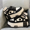 Hong Kong Style Lightweight Sneakers with Enhanced Sole in Milky White and Black, Breathable and Comfortable Footwear