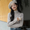 Chic Mid-Collar Women's Casual Sweater in Lead Gray