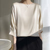 Chic Mulberry Silk Satin Cropped Top in Milky White - Women's Fashion.