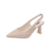 Elegant Pointed High Heel Stiletto Sandals in Black, Apricot, or Beige - Women's Luxury Footwear for Formal Wear