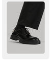 Customized Low-Cut Leather Shoes with Thick Sole and Split Toe Design, Casual Style in Versatile Black – Men's US Shoe Size 38-44.