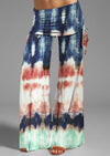 Women's Lightweight Wide-Leg Printed Trousers, Adjustable Waist, Fashionable Casual Pants