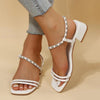 Chic Slip-On Summer Sandals for Women in Solid Colors - Fashionable Comfort for Women - Sizes 36-43 - PU Upper - Rubber Sole