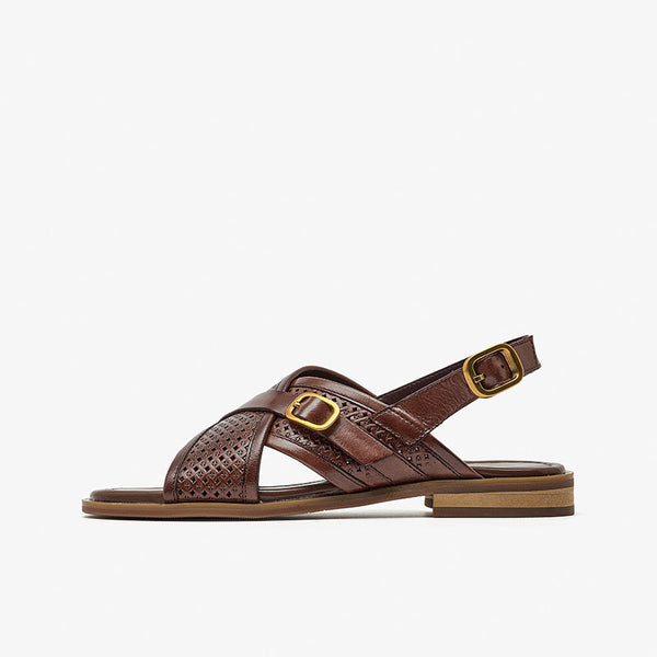 Elegant Cross Strap Flat Sandals - Women's Summer Fashion. Comfortable, Stylish, Low Heel with Cross-Strap Design in Various Colors.