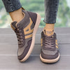 Women's Breathable Flat Skate Shoes in Brown and Grey with Soft Rubber Soles