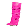 Women's Camouflage Wedge Boots with High Cylinder Design, PU Upper, Rubber Sole - Plus Size Fashion Footwear