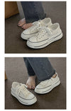 Chic Casual Sports Sneakers for Women in Black, Red, Beige - Mesh Lined, Mid-Heel, Rubber Sole - Size 35-40 - Women's Athletics