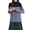 Chic Half Turtleneck Pullover Sweater in Blue - Trendy and Comfortable Fashion - Plus Size Pullover - Viscose Fiber Sweater.