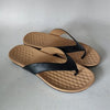Comfortable Plus Size Herringbone Flip Flops in White, Black, and Brown - Women's Sandals with PU Upper and Rubber Sole