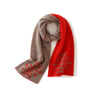 Women's Cashmere Winter Scarf - Green, Red, Purple Elegance