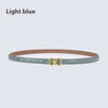 Stylish Women's Double-Ring Genuine Leather Belt