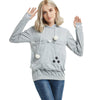 Women's Stylish Pet Pocket Hoodie Sweatshirt - Cozy Cat Lover Apparel