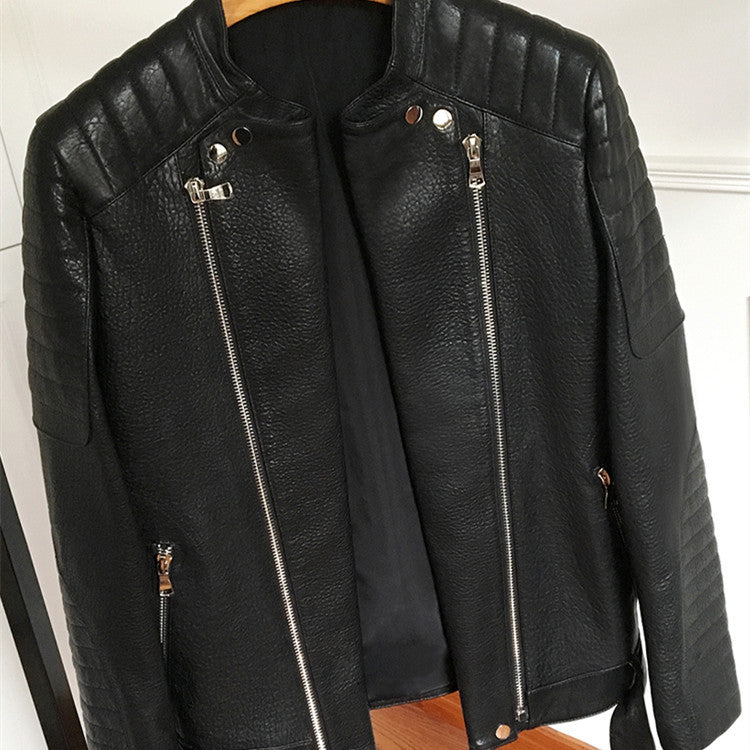 Men's Sheep Bubble Cropped Leather Jacket