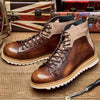 Classic British-Style Leather Boots for Men in Coffee - Retro & Fashion-Forward with Sleek Stitching - 3-5 CM Heel - Sizes 38-44