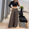 Autumn Wide-Leg Printed Pants in European & American Style, Black - Trendy Fall Fashion Women's Trousers fascinate with stylish prints & comfort.