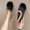 Women's Fleece-Lined Cotton Shoes with Beef Tendon Sole - Stylish & Comfortable Casual Footwear for Women - Black & Khaki Options - Sizes 35-40