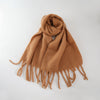 Winter Women's Cashmere-Like Tassel Scarf - Solid Color Variety