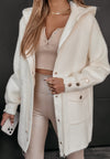 Stylish Drawstring Zip-Up Hooded Jacket for Women in Various Sizes. Medium Thickness Polyester Coat with Modern Zip Design.