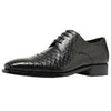 Handcrafted Men's Python Leather Business Shoes - Black Goodyear Welted. Sleek design, shock absorption, composite sole. Sizes 37 to 45. Top layer cowhide inner.