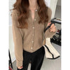 Stylish Thickened Velvet Cardigan in Raccoon Wool - Women's Winter Sweater