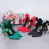 Chic Bow-Accented Ladies' Leather Stiletto Shoes, High Heels with Pointed Toe - Elegant, Stylish Women's Footwear