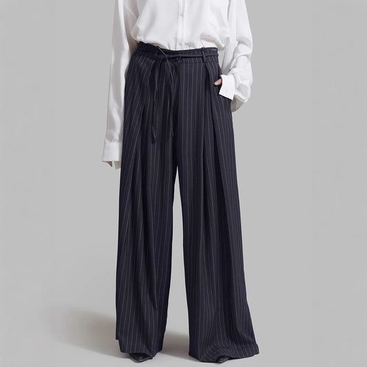 High Waist Striped Baggy Pants