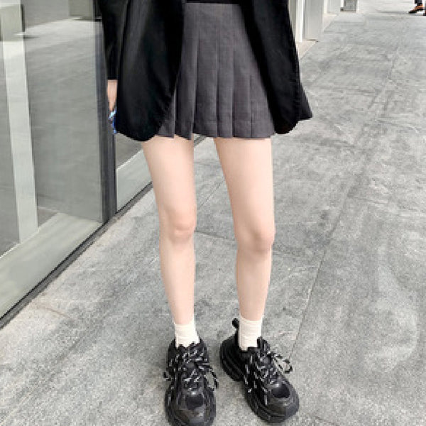 Classic Casual Sneakers 'Raise The Bottom' in Leather, Black, Gray Silver, and Gun Gray with Cross Strap Design