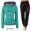 Comfy Autumn Women's Tracksuit with Pullover Hoodie & Black Pants - Street Style Chic & Comfortable Casual Wear