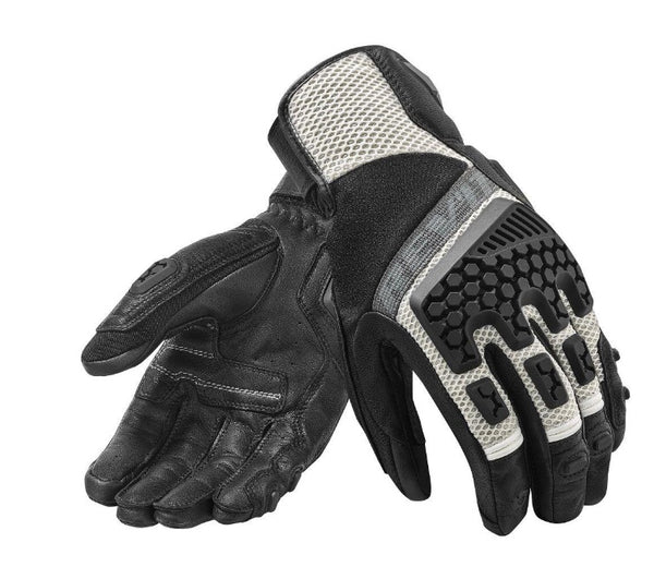 Professional BMW Black Sheepskin Desert 3 Motorcycle Riding Gloves for Off-road Sports. Ventilated Knuckle Palm Protection.