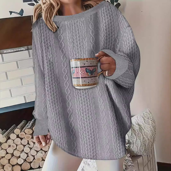 Cozy Loose Pullover Sweater for Autumn/Winter | Plus Size Polyester Sweater - Women's Fashion & Comfort Wear