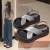 Women's Roman Style Platform Sandals in Beige - PVC Material - Size 36-41 - Stylish and Comfortable Fashion Sandals