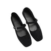 Women's Chic Black Embroidered Low-Cut Flat Shoes with Sleek Design