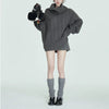 Chic Off-Shoulder Turtleneck Sweater - Soft Gray Knit - Winter Fashion Staple - Women's Cozy Pullover