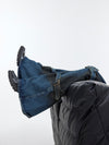 Vintage High-Waist Denim Trousers with Metal Buckle & Lace-Up Design, Blue Cross-Puzzle Denim, Trendy & Retro Style, All Seasons Pants.