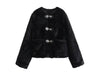 Cosy Plush Zippered Women's Coat in European & American Styles, Teddy Plush Polyester Fabric, Winter Warmth & Style